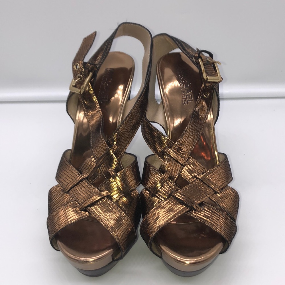 Gold Michael Kors Platform Heels